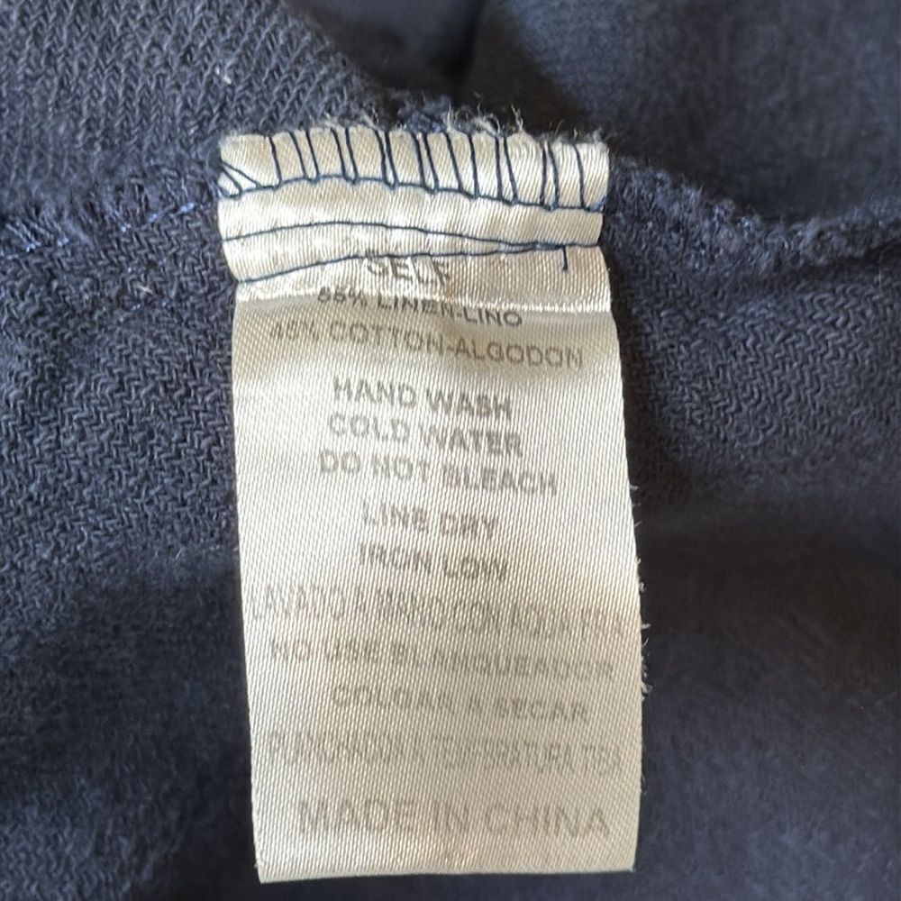 &Merci Linen Blend Tie Front Shorts With Silver Grommets Size Medium - Picture 6 of 6